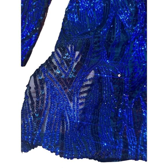 French Connection Deniz Embellished Mini Dress in color Surf The Web sz 6 - Picture 7 of 15